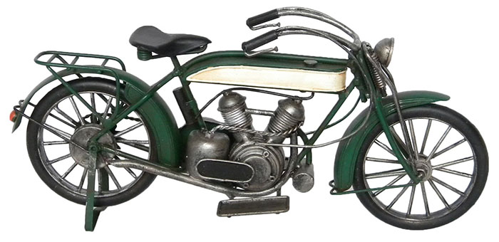 Repro Green Vintage Motorcycle - Click Image to Close